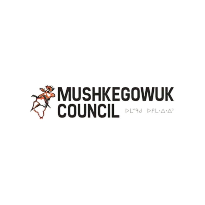 Timmins Care Logo of the mushkegowuk council featuring stylized text and an illustration of a person with raised arms beside the text, commissioned by the Cochrane District Social Services Administration Board. Cochrane District Social Services Administration Board