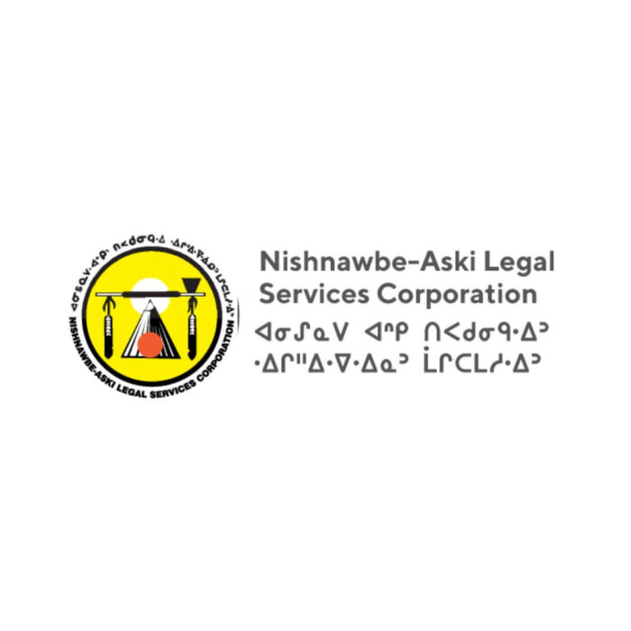 Timmins Care Logo of the Timmins Nishnawbe-Aski Legal Services Corporation featuring a balance scale and indigenous language text. Cochrane District Social Services Administration Board