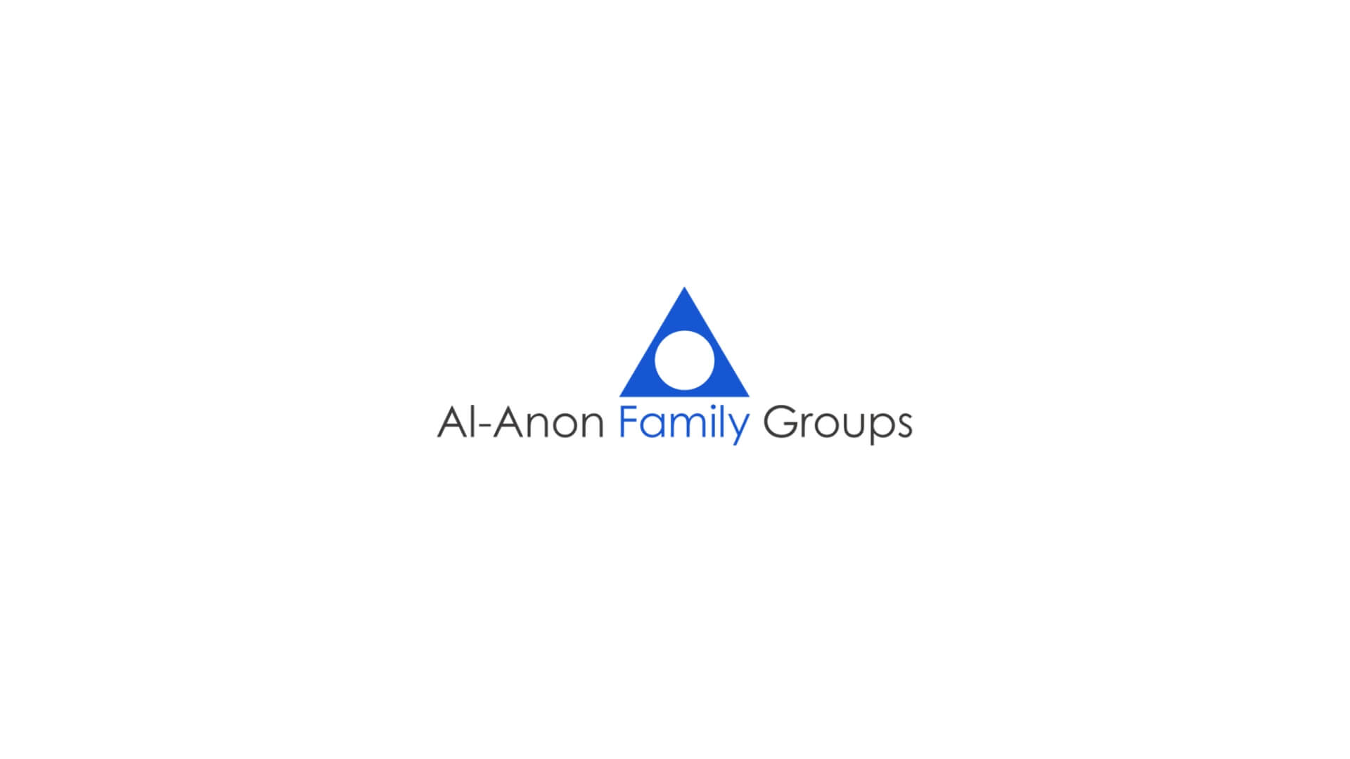Timmins Care Logo of al-anon family groups featuring a blue triangle inside a circle on a white background, with the organization's name below it. Cochrane District Social Services Administration Board