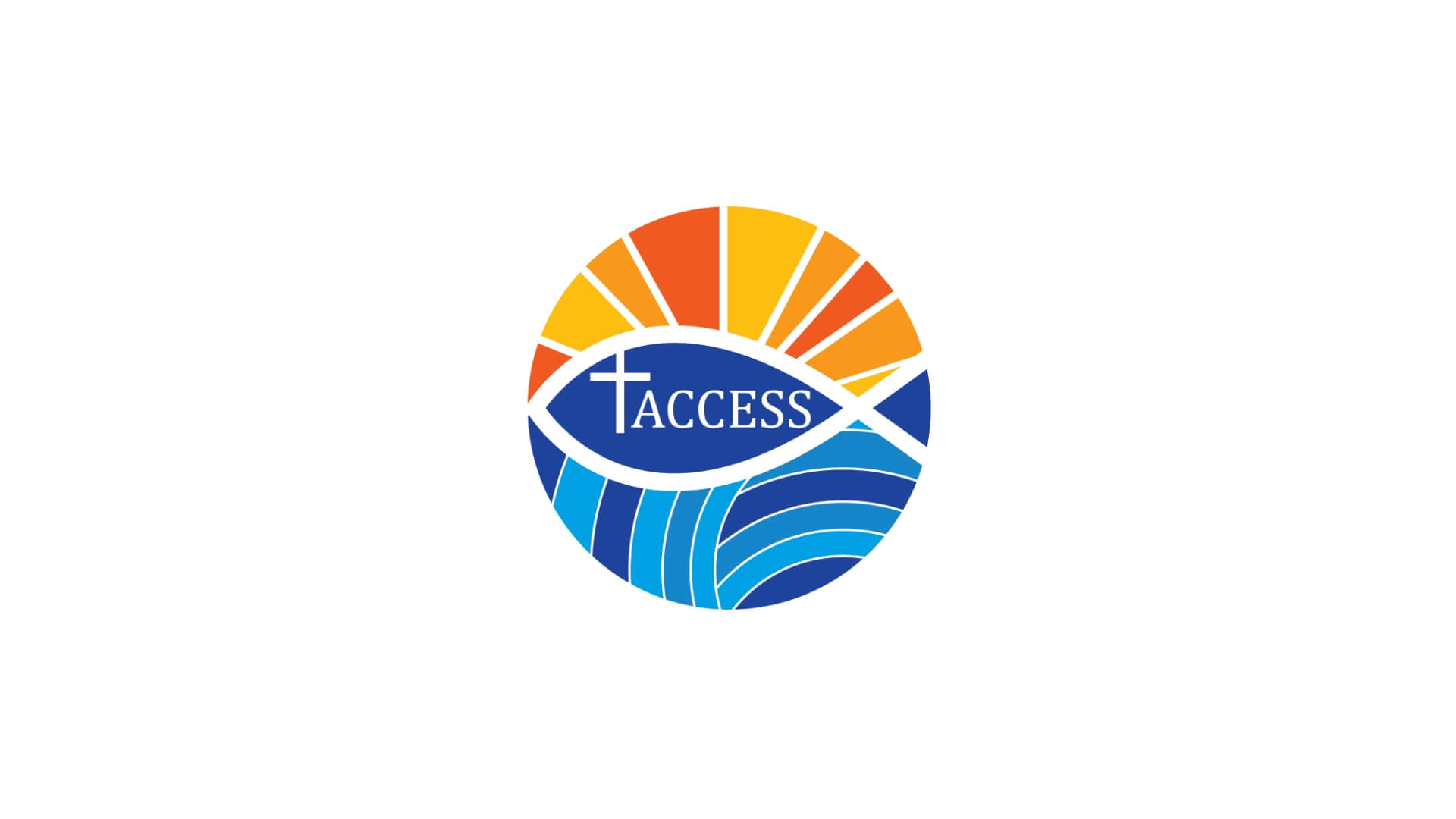 Timmins Care Logo of access, featuring stylized sun rays in orange and yellow above blue ocean waves, encircled by a white band with the word "access" overlaid. Cochrane District Social Services Administration Board