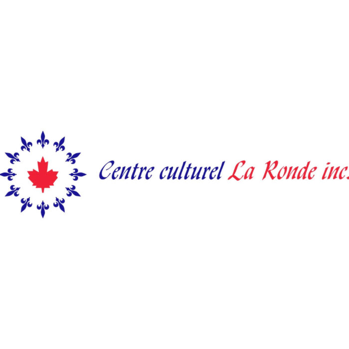 Timmins Care Logo of centre culturel la ronde inc featuring a blue and red floral emblem with a maple leaf in the center, flanked by the organization's name in blue text. Cochrane District Social Services Administration Board