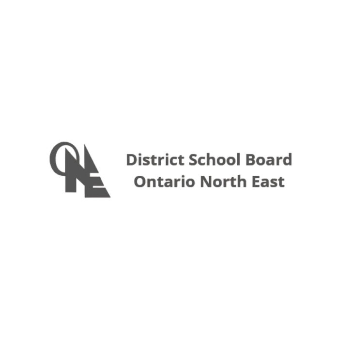 Timmins Care Logo of the district school board ontario north east featuring stylized letters on a white background. Cochrane District Social Services Administration Board