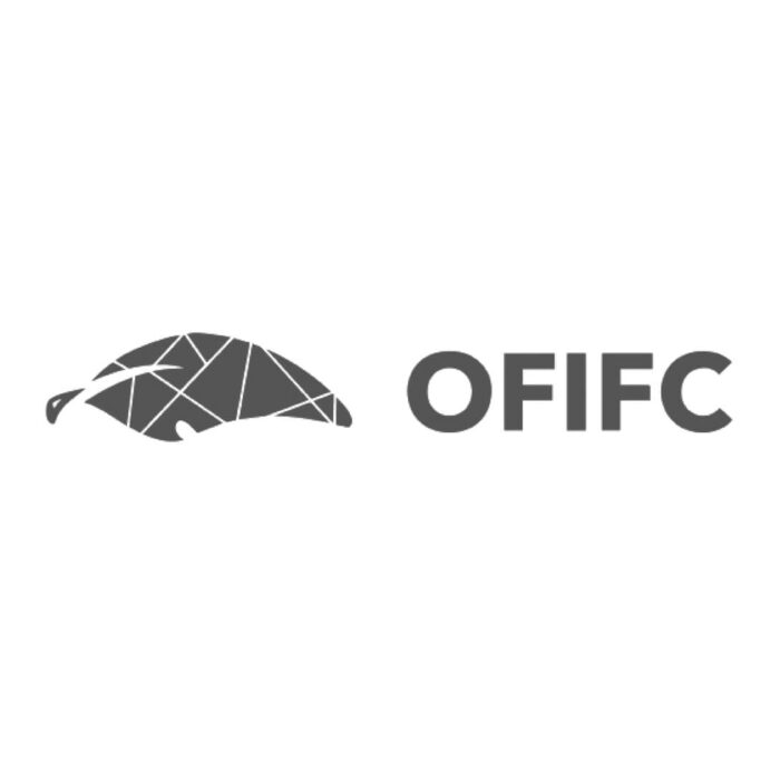 Timmins Care Logo featuring a stylized turtle in a geometric design next to the text "ofifc" in bold, modern font on a plain background. Cochrane District Social Services Administration Board