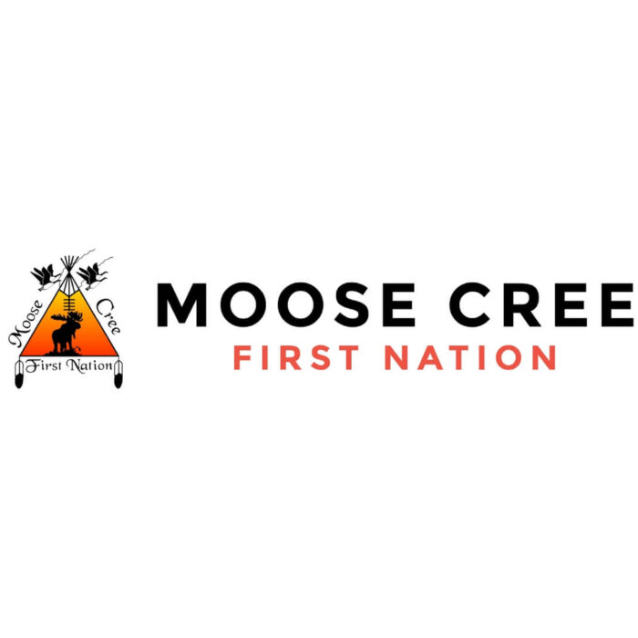 Timmins Care Logo of moose cree first nation featuring a stylized teepee, wildlife symbols, and text on a white background. Cochrane District Social Services Administration Board