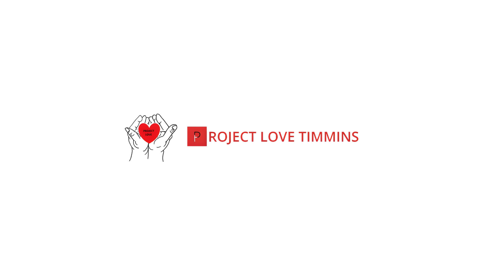 Timmins Care Logo for project love timmins featuring two hands forming a heart shape above a heart icon, with red and black text. Cochrane District Social Services Administration Board