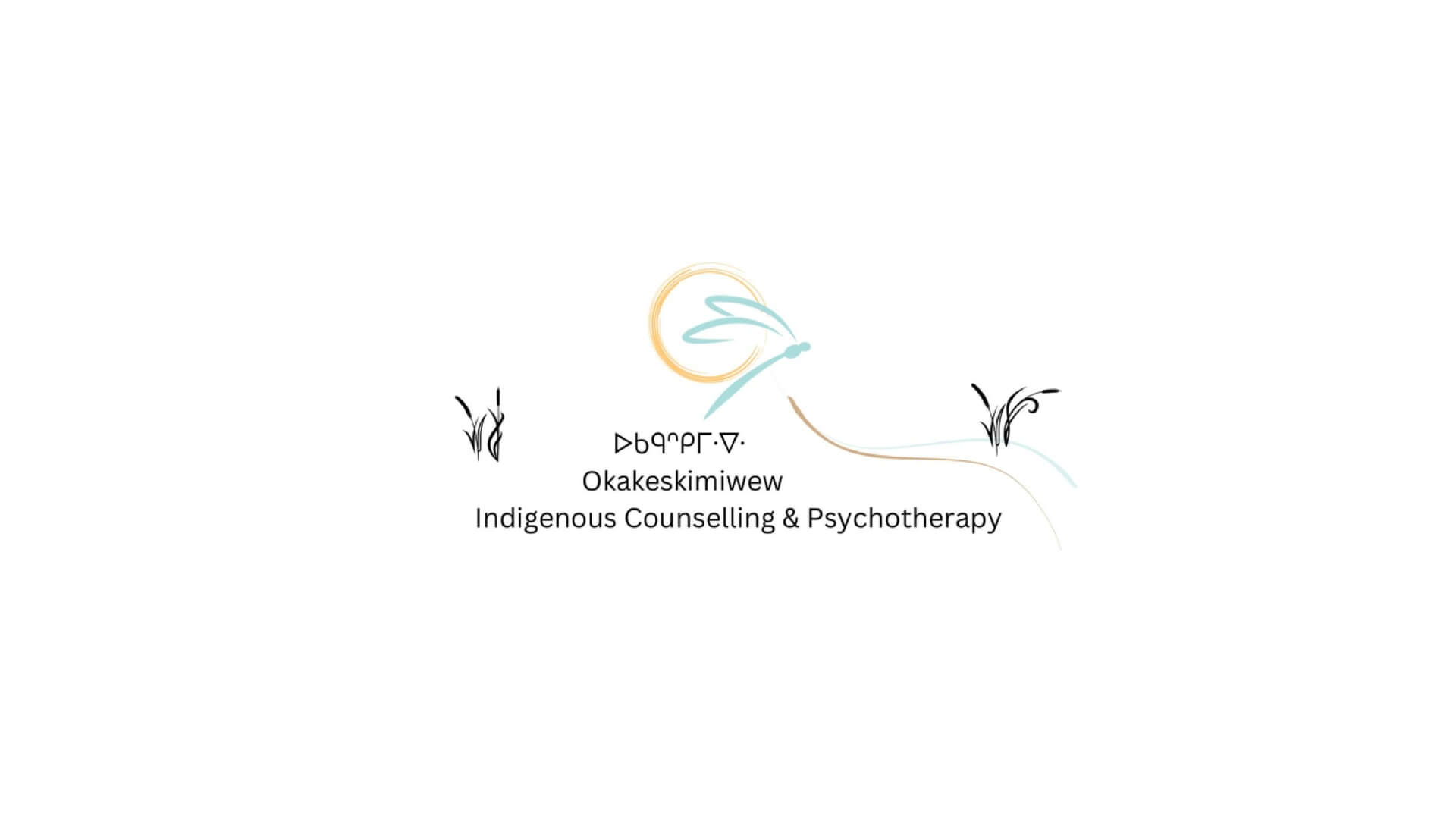 Timmins Care Logo of oḵałkesimłiwew indigenous counselling & psychotherapy featuring a stylized feather and plant designs in turquoise and gray. Cochrane District Social Services Administration Board