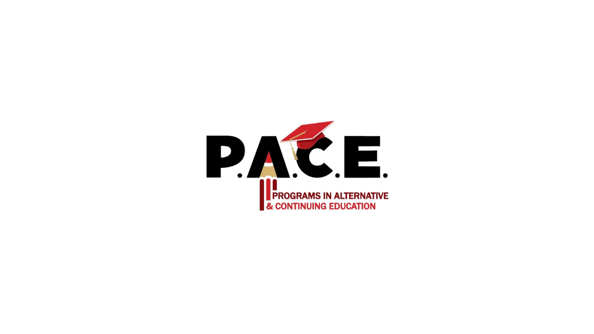 Timmins Care Logo of pace, featuring the acronym in bold red letters with a stylized red graduation cap, and the tagline "programs in alternative & continuing education" underneath. Cochrane District Social Services Administration Board