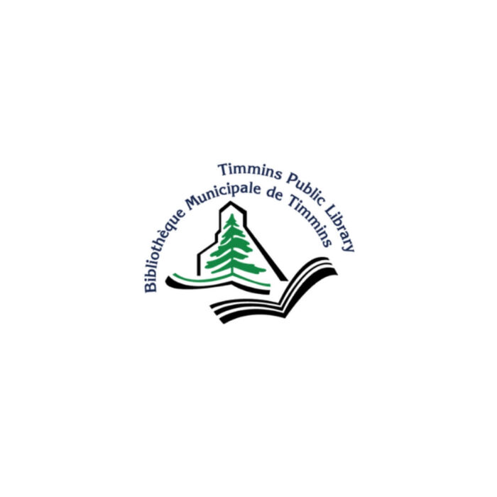 Timmins Care Logo of timmins public library featuring a stylized open book with a tree, accompanied by english and french text. Cochrane District Social Services Administration Board