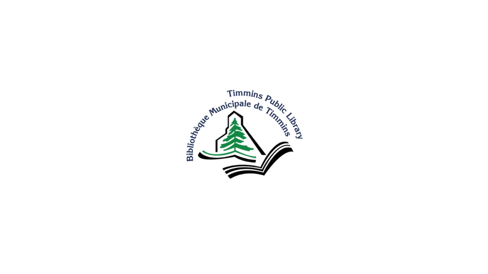 Timmins Care Logo of timmins public library featuring a stylized open book with a tree, accompanied by english and french text. Cochrane District Social Services Administration Board